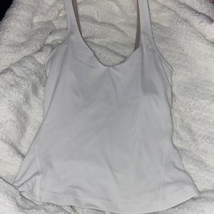 white lululemon align-waist length tank
